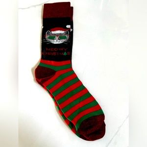 Never Worn Novelty Meowy Christmas Socks
